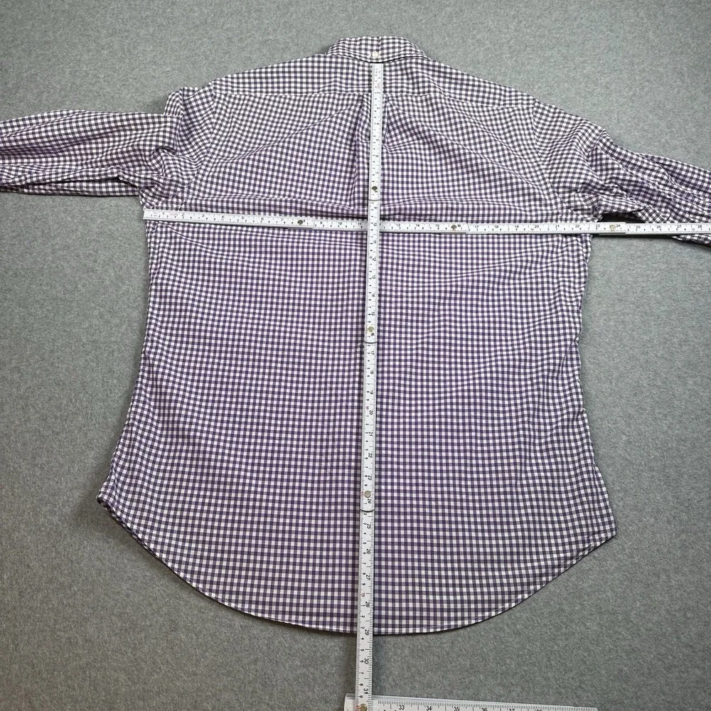 Polo Ralph Lauren Purple‎ Gingham Cotton Button Down Shirt Mens M Blue Pony